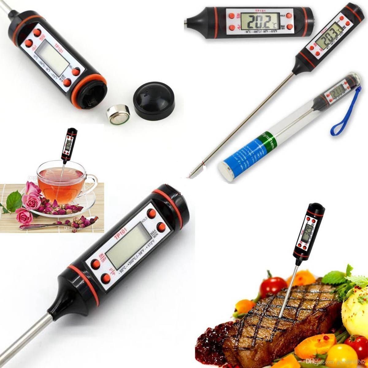 TBBSC Meat Thermometer,Instant Read Digital Cooking Thermometer,Electronic Food Thermometer with Super Long Probe for Kitchen,Milk,Candy,BBQ and Grill