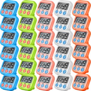 30 pieces small digital kitchen timers magnetic countdown timer loud alarm big digits classroom stopwatch clock timer for cooking baking sports games office (not including battery)