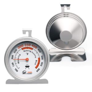 3" extra large oven thermometer easy to read nsf accurately with large hook and panel base for hang or stand easily,safe leave in oven for long time kitchen cooking