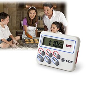 CDN Digital Timer and Clock Memory Feature, 6.8 x 4.5 x 0.9 inches, Cream