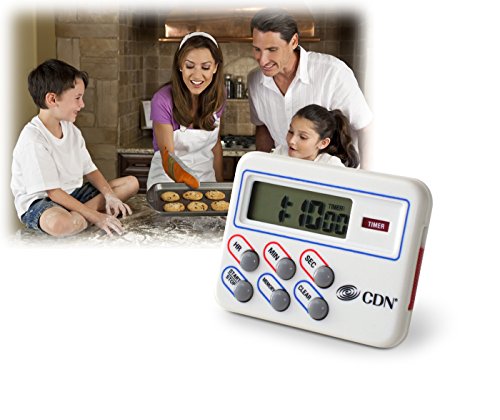 CDN Digital Timer and Clock Memory Feature, 6.8 x 4.5 x 0.9 inches, Cream