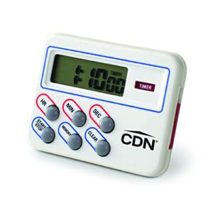 CDN Digital Timer and Clock Memory Feature, 6.8 x 4.5 x 0.9 inches, Cream