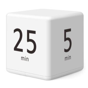 cube timer, kitchen gravity sensor flip digital timer for time management and countdown settings,15-25-5-45 minutes timer for kids-yyzyqlp