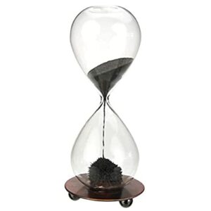 z zicome magnetic hourglass decorative sand timer with a iron base for desk decoration black