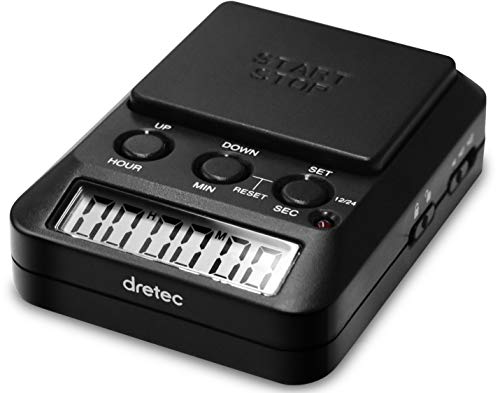 dretec Learning Timer, for Studying, Large Button, Count Function Until The Target Date, Black, Officially Tested in Japan(1 Starter AAA Battery Included)