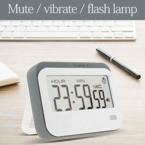 Digital Kitchen Timer, Alarm Clock,Stopwatch,Large Digits,Loud Alarm, Mute Blinking Light and Magnetic Stand .Kitchen Timer, Classroom Timer... (Gray)