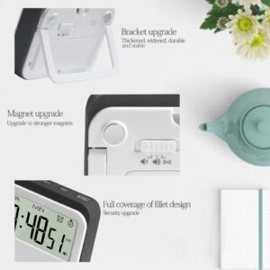 Digital Kitchen Timer, Alarm Clock,Stopwatch,Large Digits,Loud Alarm, Mute Blinking Light and Magnetic Stand .Kitchen Timer, Classroom Timer... (Gray)