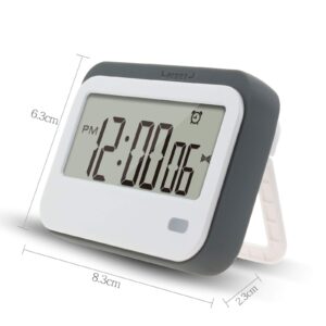 Digital Kitchen Timer, Alarm Clock,Stopwatch,Large Digits,Loud Alarm, Mute Blinking Light and Magnetic Stand .Kitchen Timer, Classroom Timer... (Gray)