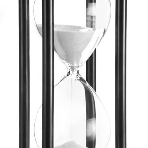 Hourglass 60 Minutes 8 inch Sand timers Tanmalan (White Sand,Black Frame,60±6Minutes,8x4x4inch)