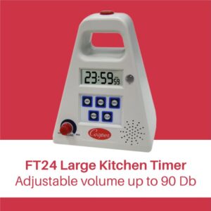 Cooper-Atkins FT24-0-3 Large Single Station Digital Kitchen Timer with Volume Control, 24 Hours Unit Range