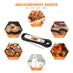 Yatnchan Digital Meat Thermometer for Cooking, Waterproof Instant Read Cooking Thermometer for Food with Backlight & Calibration, Digital Food Probe for Kitchen, Outdoor Cooking, Grilling and BBQ