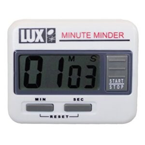 Lux Cu100 Large Number Display, Magnetic Back Kitchen Digital Count Up/Down Timer, White