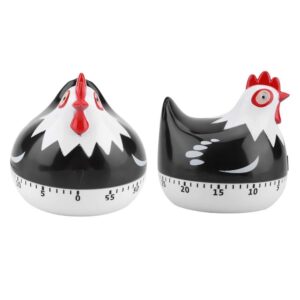 Chicken Pattern Timer, Chicken Pattern Countdown Kitchen Timer Reminder for Cooking Baking(Black)