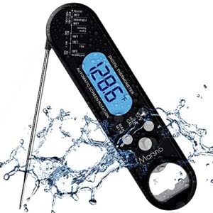 meat thermometer,instant read meat thermometer for cooking, fast & precise digital food thermometer with backlight, magnet, calibration, and foldable probe for deep fry, bbq, grill, and roast turkey.