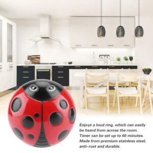 Fdit Cute Ladybug Shape Kitchen Timer 60 Minutes Timer with Loud Ring Mechanical Wind-Up Timer Kitchen Cooking Utensils