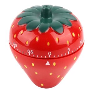 Mechanical Kitchen Timer Kitchen Reminder Alarm Clock Countdown Clock -Red Strawberry Shaped