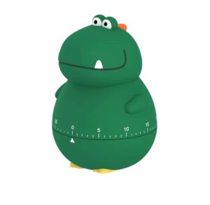 cute dinosaur 100% mechanical egg kitchen timer for kids cooking/reading/classroom/do sports(dinosaur, green)