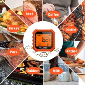 Cloud BBQ 500FT Digital Meat Thermometer Wireless Thermometer with Multy Probes Bluetooth Thermometer Kitchen Thermometer for Smoker Grilling Oven (FS-51)