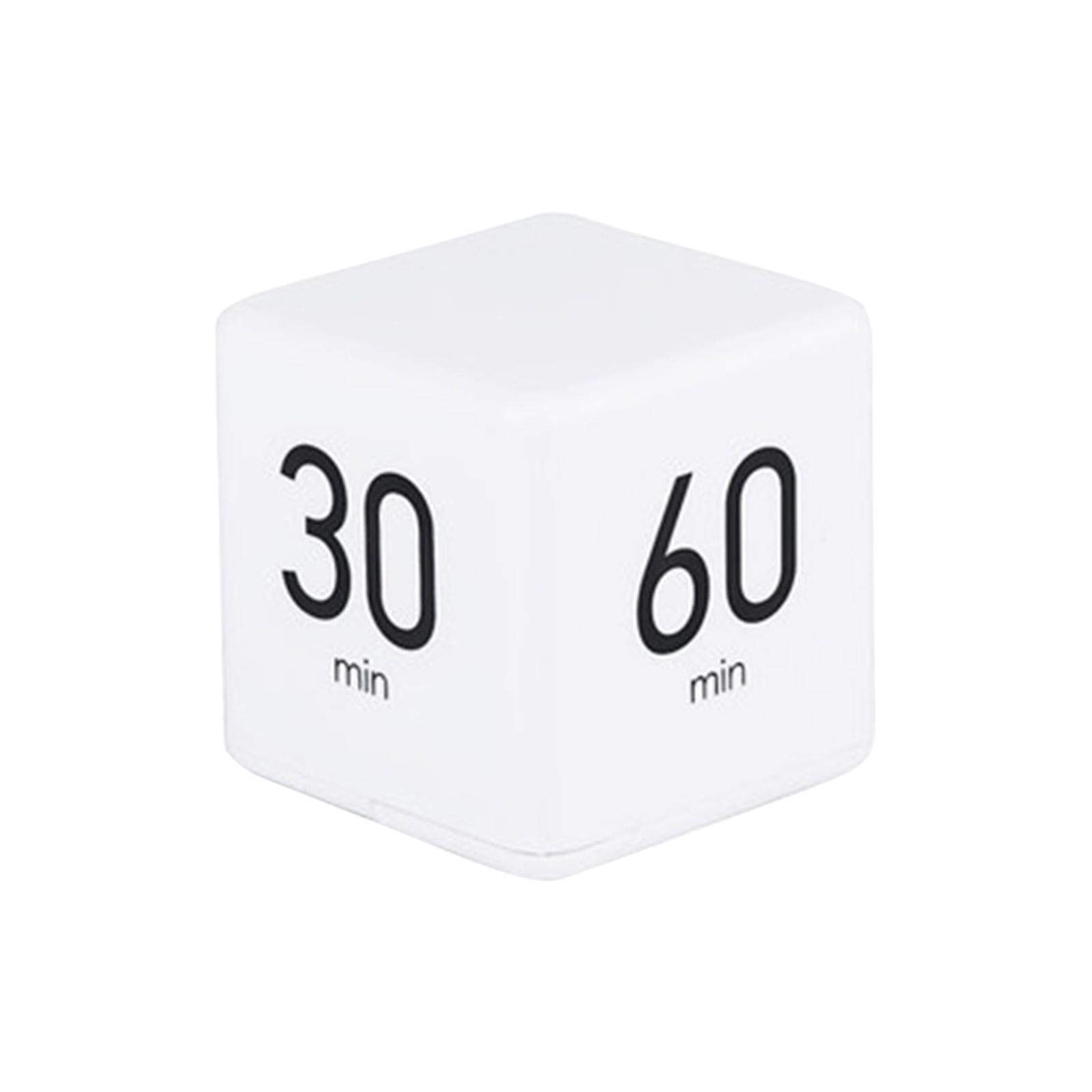 Cube Timer 5, 15, 30 and 60 Minutes for Time Management (White) Kitchen Timer, Kids Timer, Workout Timer with Adjusted Volume,Not Included Batteries