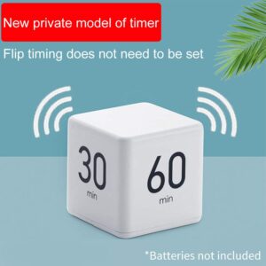 Cube Timer 5, 15, 30 and 60 Minutes for Time Management (White) Kitchen Timer, Kids Timer, Workout Timer with Adjusted Volume,Not Included Batteries