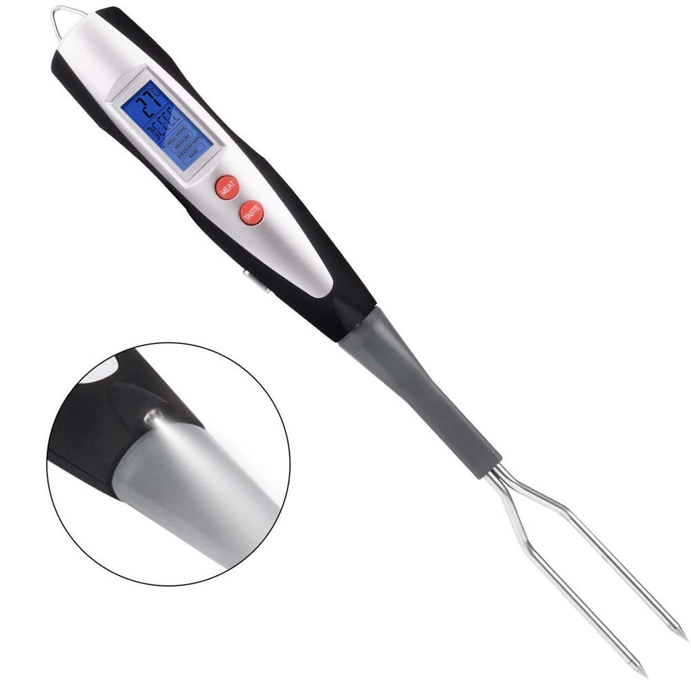 Meat Thermometer Digital Food Thermometer with Electronic Ready Alarm, Instant Read Thermometer Fork for BBQ Cooking Grilling Kitchen Gadgets Steak Pork