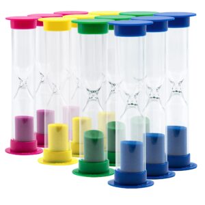 srenta 3.5" colorful sand timer hourglasses, 2 minutes glass tube, mini sandglass sand clock timer, pack of 24