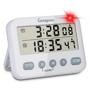 dual digital timer, kitchen timer for cooking countdown timers pomodoro timer with magnetic - aaa batteries included