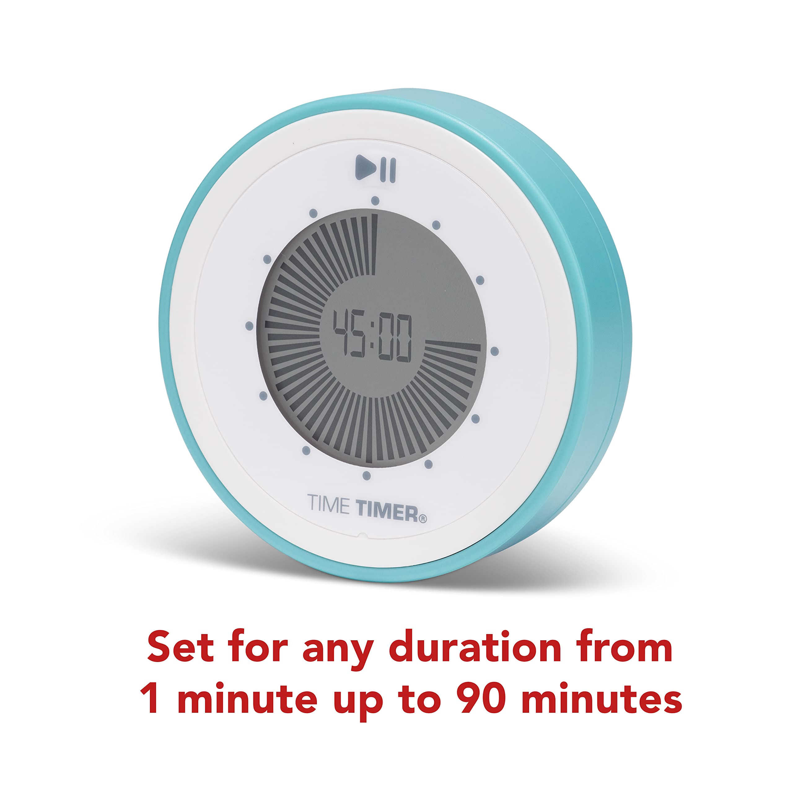 Time Timer Twist 90-Minute Digital Countdown Clock — for Kids Classroom Learning, Homeschool Study Tool, Teachers Desk Clock, Exercise and Kitchen Timer (Lake Day Blue)