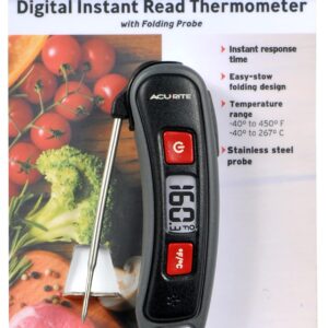 AcuRite, Multicolor Digital Instant Read Thermometer with Folding Probe, 5" L, 3.3"