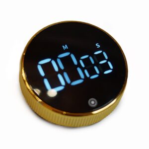 DRECO Magnetic Kitchen Timer: Black an Gold, Large LED Digital Display, Easy to use, Countdown and countup, Adjustable Volume.