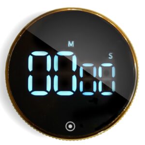 DRECO Magnetic Kitchen Timer: Black an Gold, Large LED Digital Display, Easy to use, Countdown and countup, Adjustable Volume.