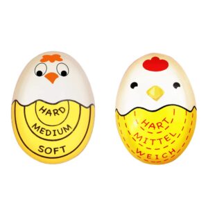 Finyoffiy 2 Pack Egg Timer for Boiling Eggs Hard Boiled Egg Timer That Changes Color When Done