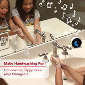 TIME TIMER WASH — 30 Second Visual Timer Promoting Proper Hand Washing for Preschool, Kindergarten and Adults, Hands Free, Touch-Less Handwashing, Bathroom Timer with Optional Music Sound