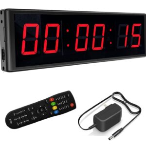 LED Digital Countdown Wall Clock Fitness Timer Stopwatch for Gym (2.3inch Digital High)