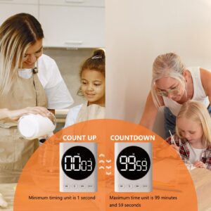 Timer,Classroom Timer for Kids,Magnetic Digital Stopwatch Clock Countdown Countup Timer with Large LED Display Volume Adjustable for Cooking,Exercise, Baking, Desk