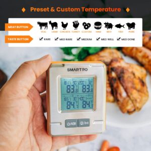 SMARTRO X50 Digital Wireless Meat Thermometer 4 Probes, 500ft Food Temp Monitoring Range for BBQ Grilling Smoker & Kitchen Cooking with Smart Alarm