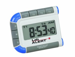 heathrow scientific hea24670 lab alert digital four channel pocket timer/clock