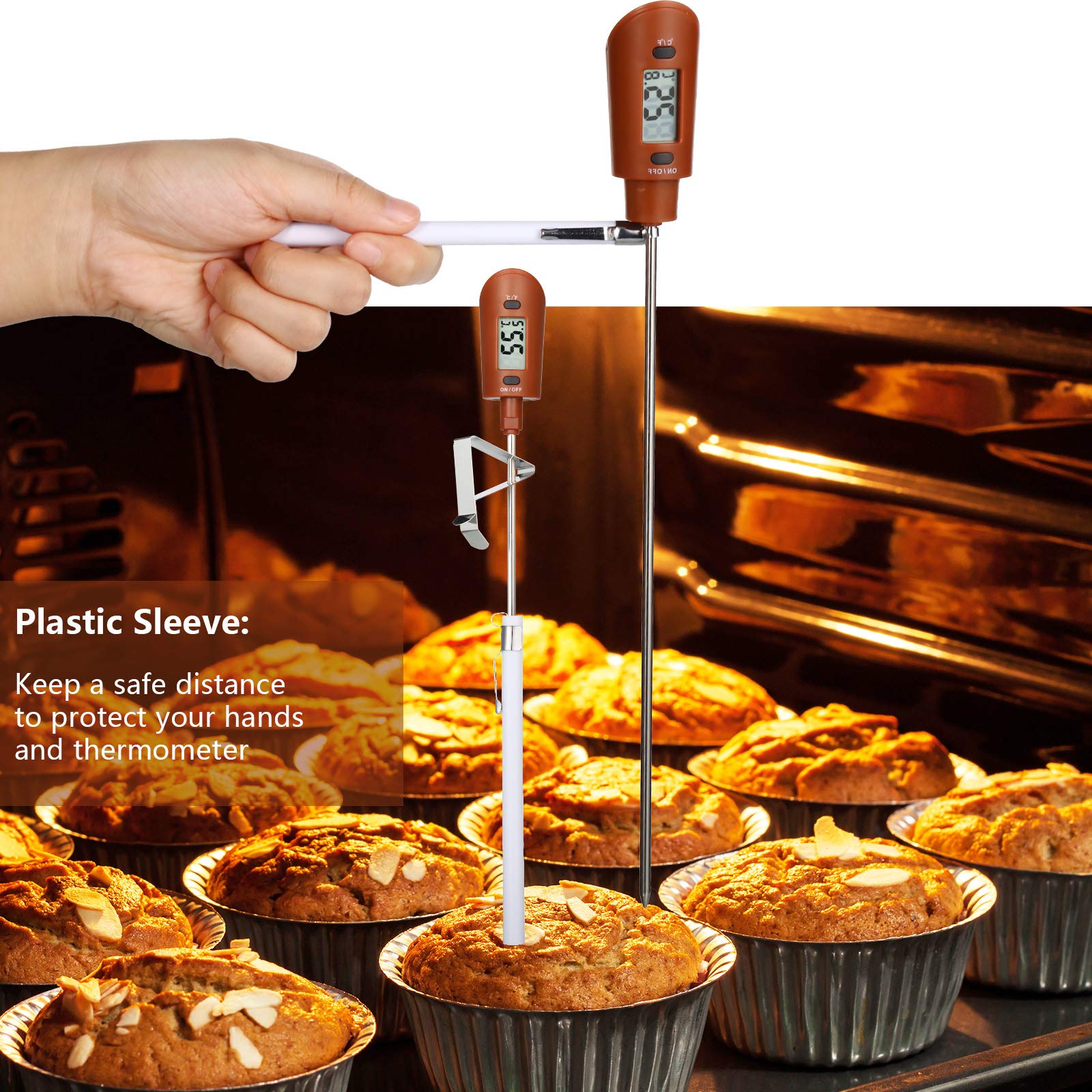 Digital Candy Thermometer Deep Frying Immediate Read Temperature Reader Digital Spatula Thermometer Durable and Stirrer for Kitchen Cooking, Candy, Chocolate, Baking BBQ, Sauce