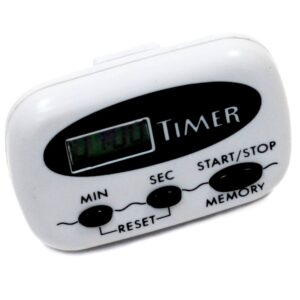 chef craft select plastic 99 minute digital timer with clip, 2.5 inch, white
