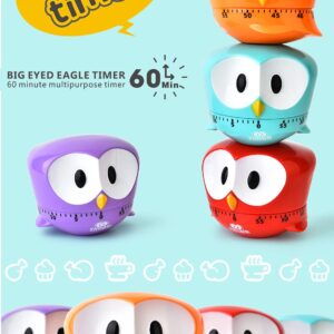 Blue Sky Big-Eyed Eagle Manually Mechanical Kitchen Timer, Clock Cooking, Pomodoro Alarm, Baking Reminder, Timer for Kids, Stopwatch, Hourglass, Wind Up 60 Minutes. Alarm Clock, Kids Cookingx