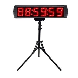 GANXIN 5 Inch LED Race Clock with Tripod for Running Events,Marathon Countdown Clock,Gym Timer Clock,Count Up,Stopwatch,Wireless Remote Control&APP Control,5 Levels Brightness Adjustable (Red)