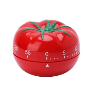 Cute Tomato Shape Kitchen Timer Kitchen Craft Mechanical Wind Up 60 Minutes Timer 360 Degree Rotating Timer Kitchen Cooking Timer Red