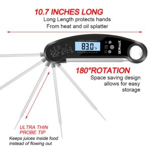 Digital Kitchen Thermometer for Bread, Candy, Yogurt, Liquids, Baking, BBQ Meat - Instant Read, Waterproof Magnetic Body and Wireless Large Probe with a Bottle Opener and Backlit Dial