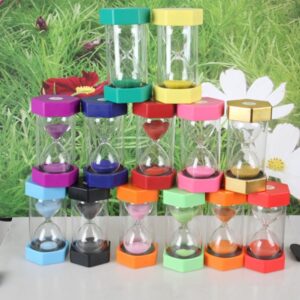 XINBAOHONG Hourglass Sand Timer,Plastic Sand Clock Hour Glass Sandglass Timer for Kids Games Classroom Home Office Decor Kitchen Use (Blue 5min)