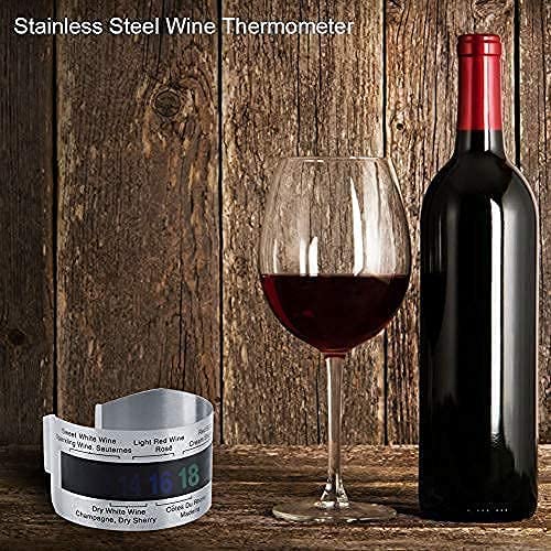 Wine Temperature Bracelet Stainless Steel Thermometer Bottle Beer Temperature Bracelet Sensor for Beer Home Brewing, Makes a Great Gift