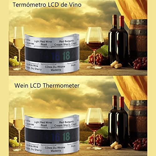 Wine Temperature Bracelet Stainless Steel Thermometer Bottle Beer Temperature Bracelet Sensor for Beer Home Brewing, Makes a Great Gift