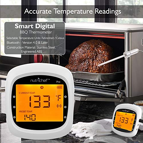 Upgraded Barbecue Thermometer Temperature Probes - 2 Pcs Stainless Steel for NutriChef PWIRBBQ80 Bluetooth Wireless BBQ Digital Thermometer - Works w/ All Kinds of Meat - NutriChef