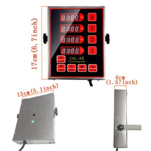 Li Bai 4 Channels Commercial Kitchen Timer Restaurant Timers Multi-Function Digital Timer with Loud Alarm 4 Events Adjustable Cooking Reminder Stainless Steel 110V for Home Kitchen Restaurant