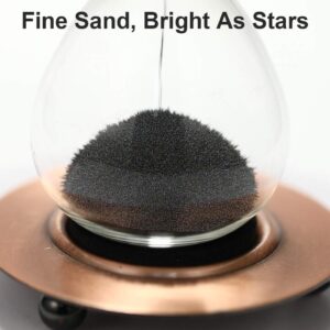 SuLiao Magnetic Hourglass 5 Minute Sand Timer: Large Sand Clock Five Minute with Black Magnet Iron Powder & Metal Base, Sand Watch 5 Min, Hour Glass Sandglass for Office Desk Home Decorative