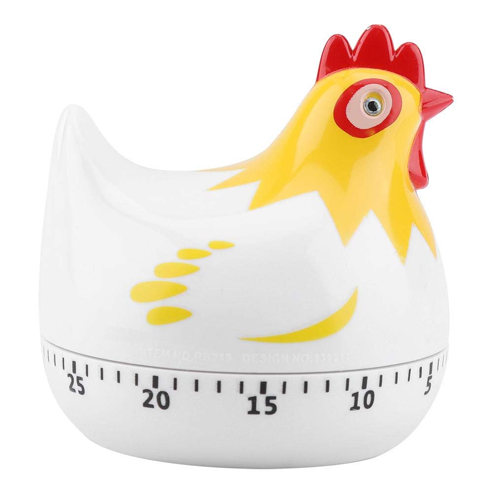 Chicken Pattern Timer, Chicken Pattern Countdown Kitchen Timer Reminder for Cooking Baking(White)